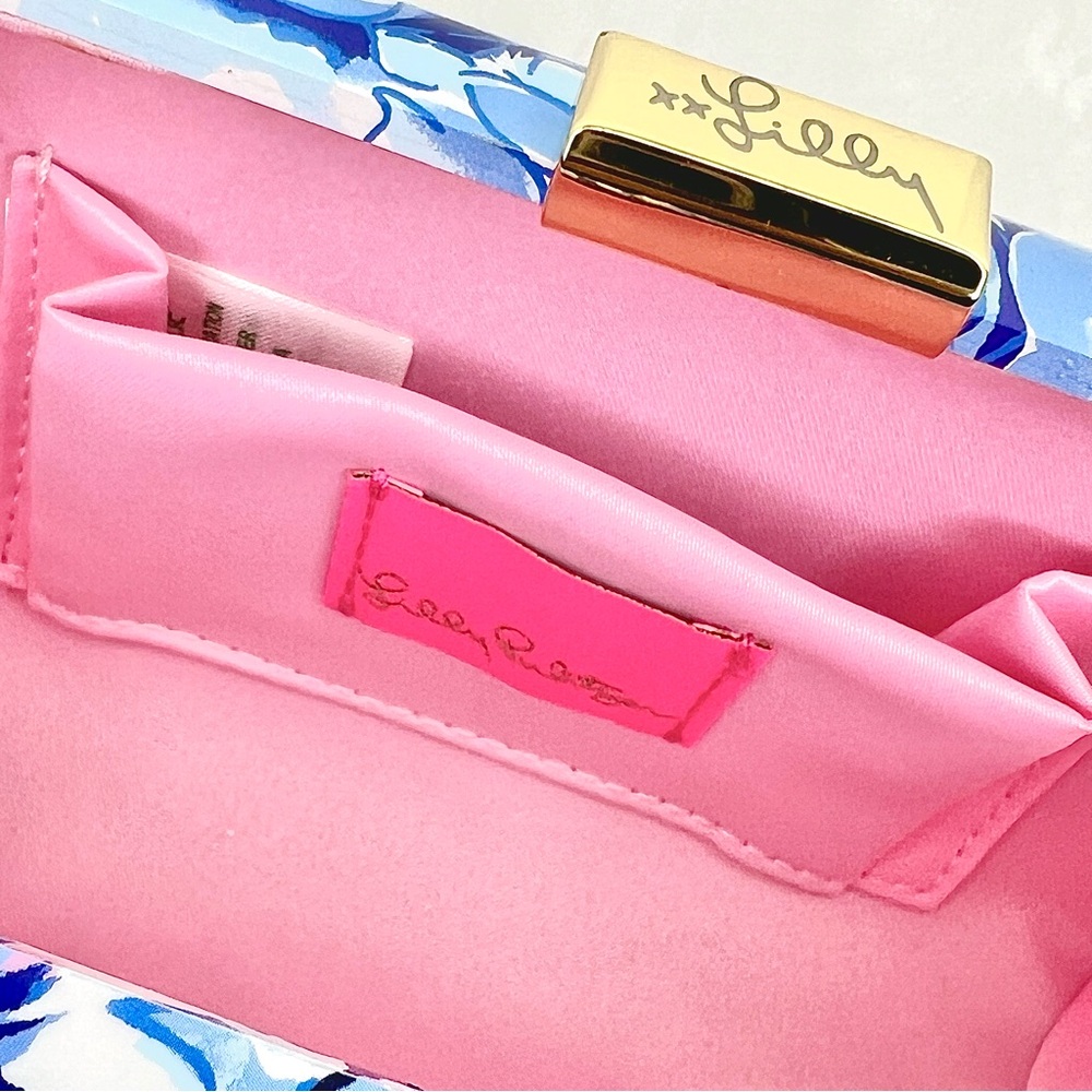 Lilly Pulitzer Catch N Keep Hard Shell Clutch Coastal Blue - Picture 9 of 15
